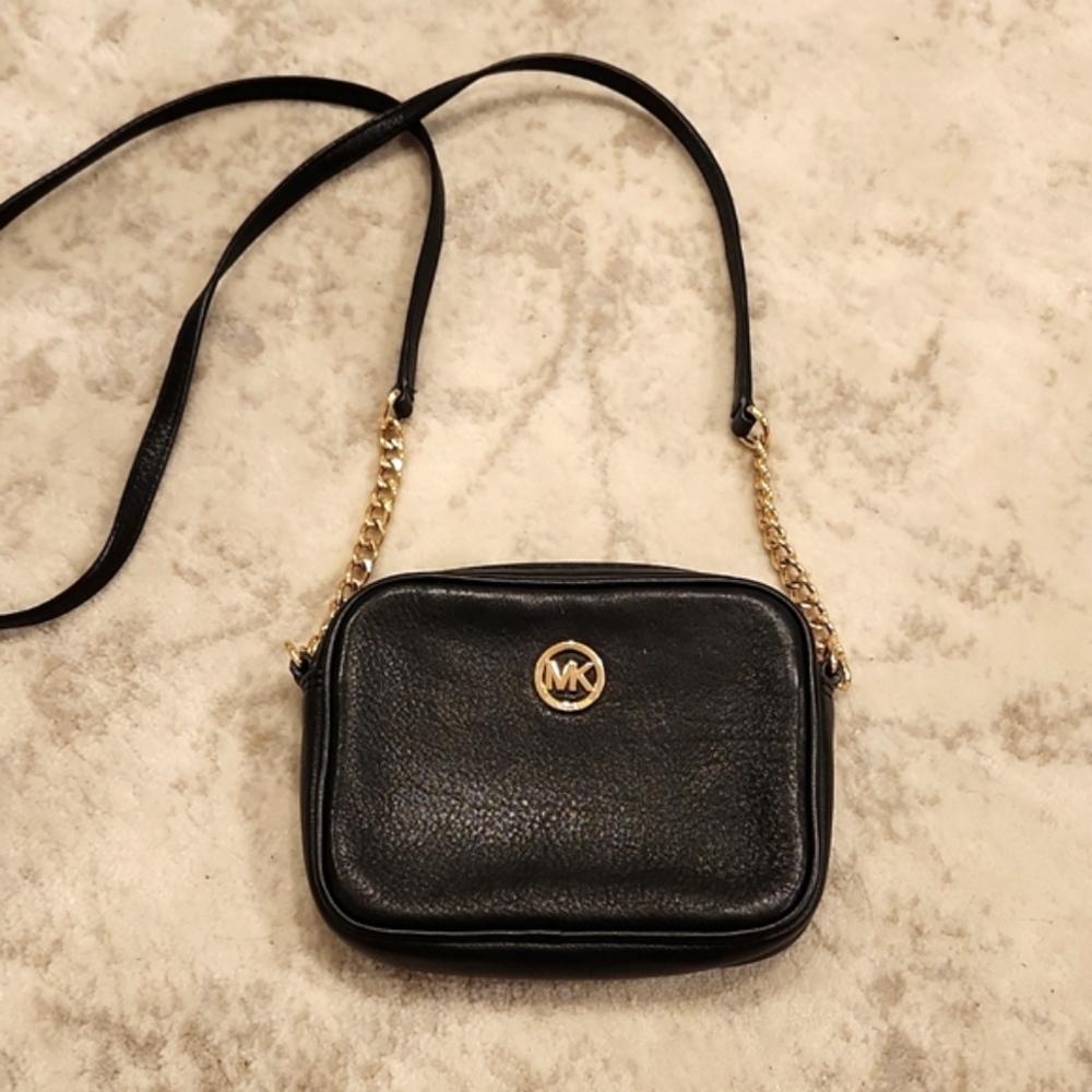 Michael Kors Mini Black Leather Crossbody